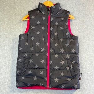 Alpine Tek Quilted Puffer Vest Women's Small Red Black Stars Reversible